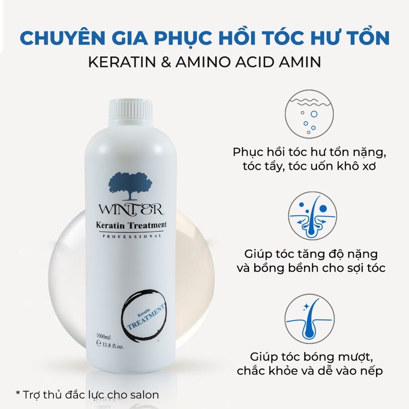 Phục hồi tóc WINTER - KERATIN 500ml, - Phục hồi tóc tẩy, tóc cháy, tóc hư tổn nặng