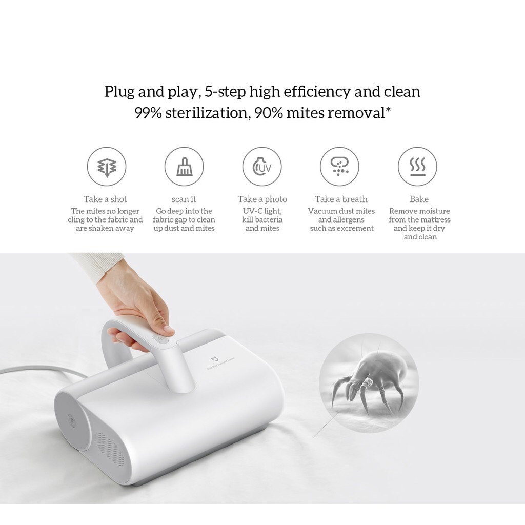 Máy hút bụi diệt khuẩn UV Xiaomi Mijia Mite Removal 12000Pa MJCMY01DY chính hãng