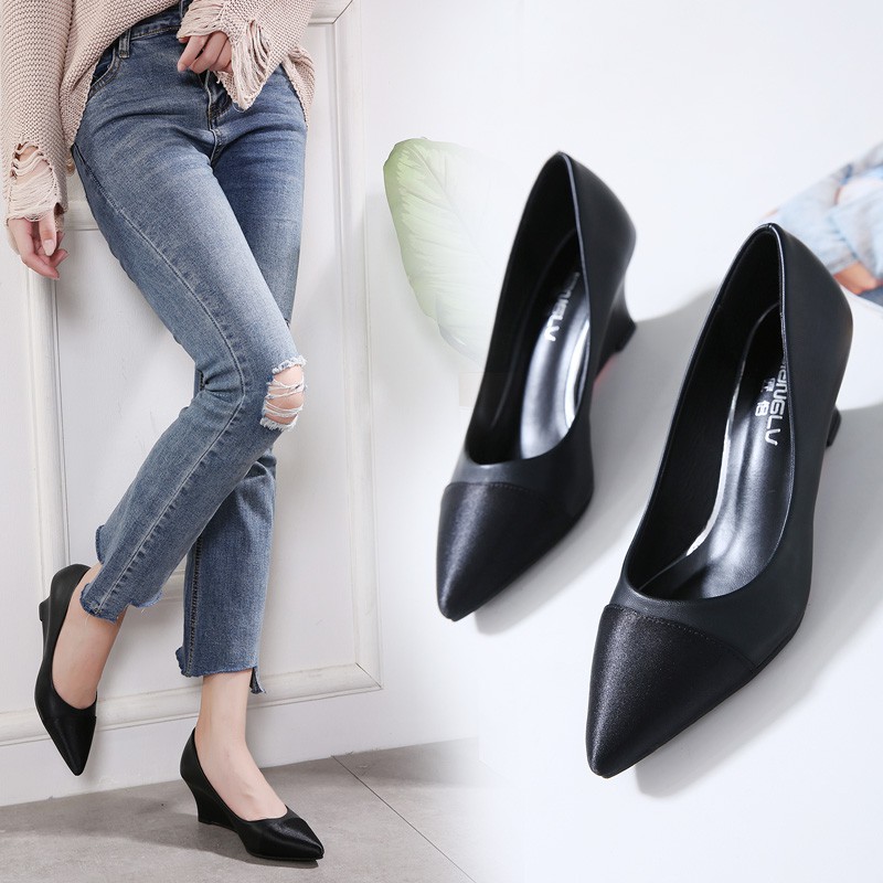 Giày công sở nữ, giày đế xuồng cao 5cm và 8cm  TP15