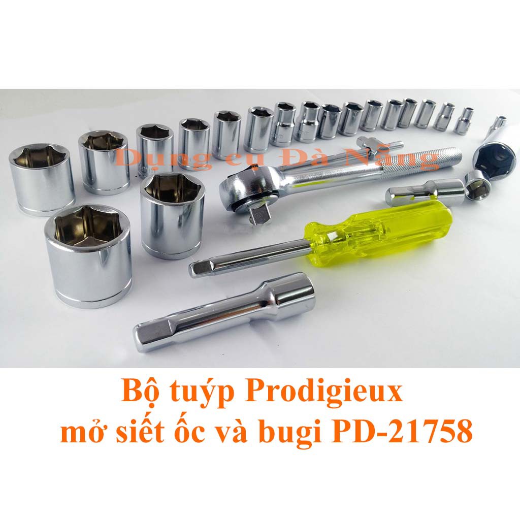 BỘ TUÝP PRODIGIEUX 26 CHI TIẾT MỞ SIẾT ỐC VÀ BUGI PD-21758