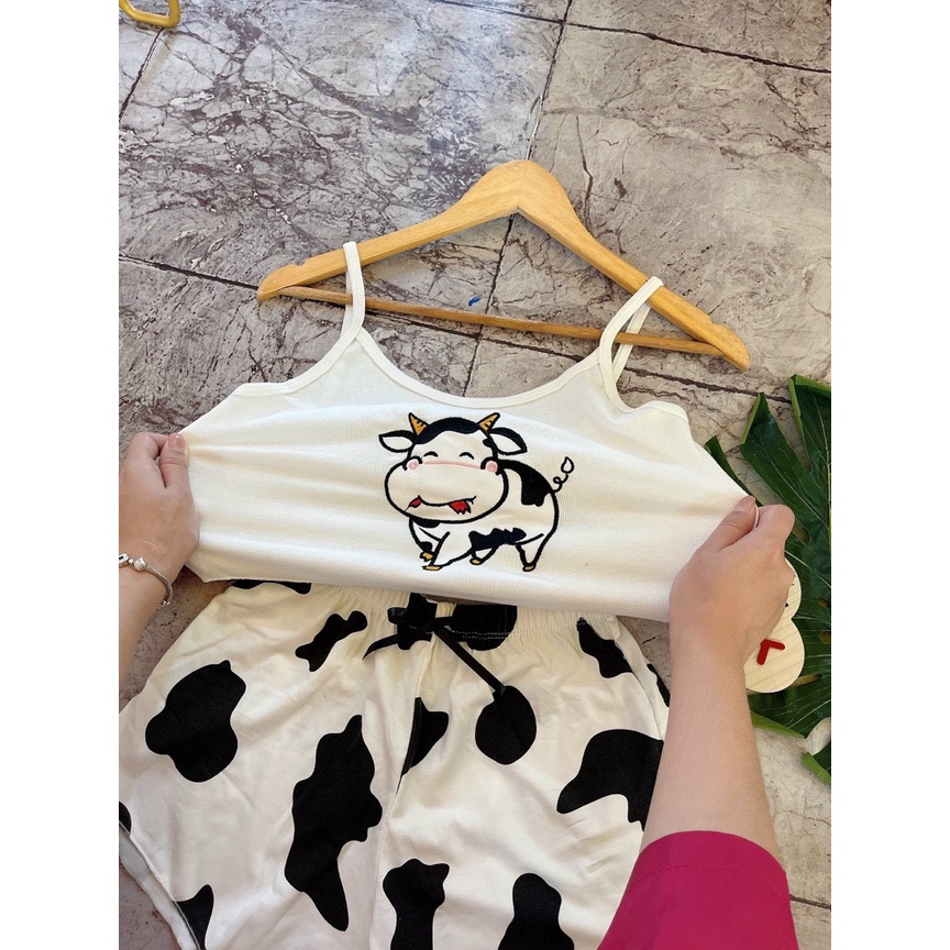 Đồ ngủ nữ 🌺FREE SHIP🌺Đồ ngủ sexy quần giả váy thêu bò sữa freesize <57kg - DCQ Sleepwear | BigBuy360 - bigbuy360.vn