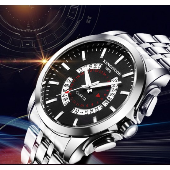 Đồng hồ nam giảm giá KINGNUOS 1850 chính hãng, kiểu dáng lịch lãm, chống nước tốt ( Mã: AK02 )