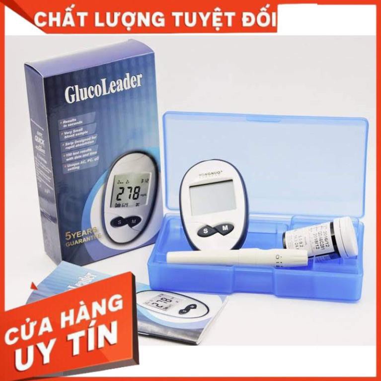 Máy đo đường huyết Gluco Leader Tặng kèm hộp kim chích và que thử an toàn, dễ dàng sử dụng,Kết quả nhanh, Chính xác