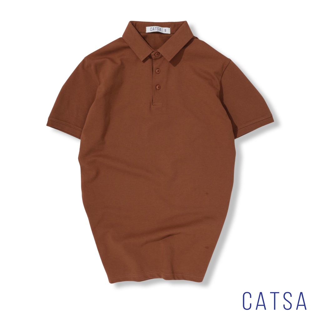 CATSA Áo thun polo đen,trắng,đỏ,vàng,nâu,xanh đen 100% cotton thoáng mát, thấm hút mồ hôi ATP205-208-211-215-213-219 | BigBuy360 - bigbuy360.vn