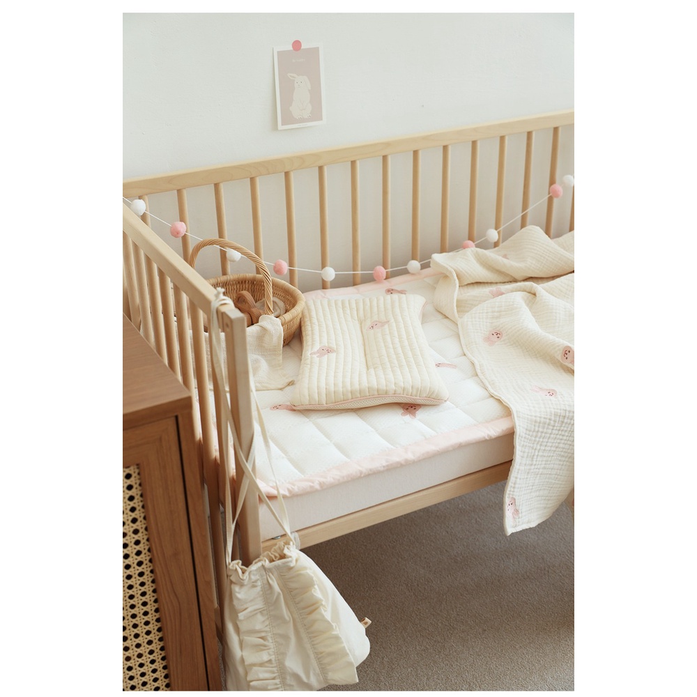 Gối bông thêu thoáng khí chezbebe hàn quốc cho bé sơ sinh xuất dư cao cấp