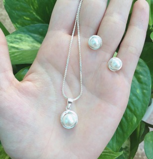 Bộ trang sức trai bạc thiết kế mới