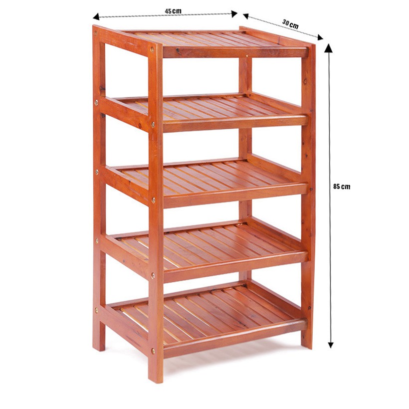 𝐌IỄN PHÍ SHIP Kệ Để Giầy Dép Bằng Gỗ 5 Tầng 45cm