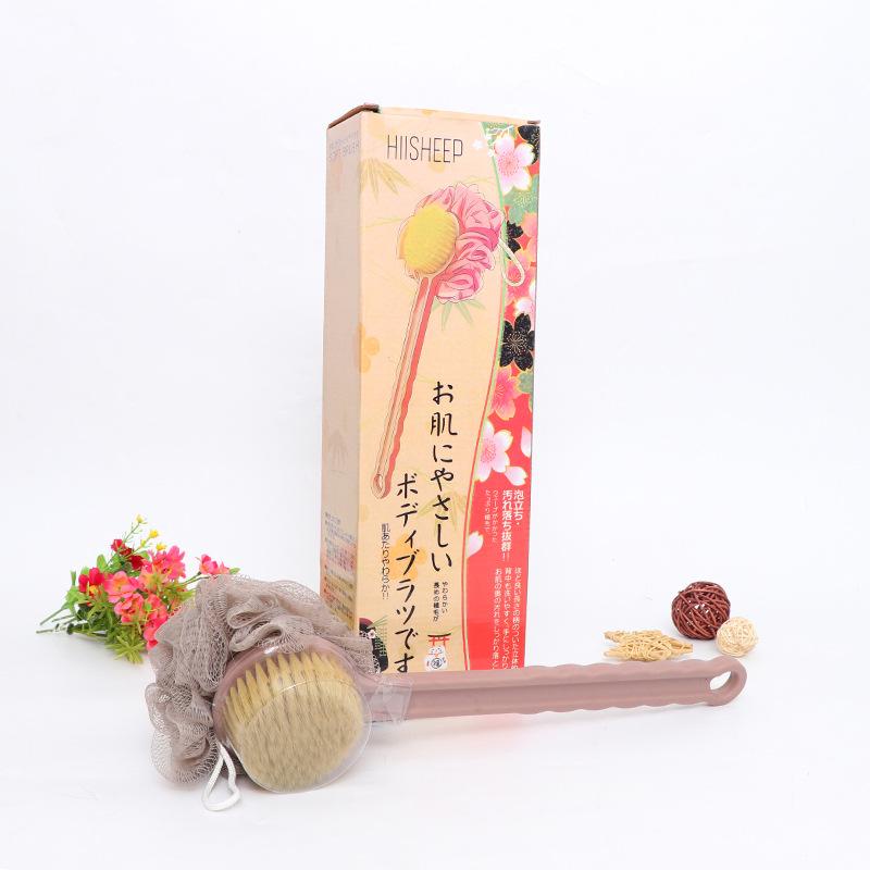 Bàn chải cọ lưng Có Tay Cầm -  Cây bông tắm chà lưng 2 đầu