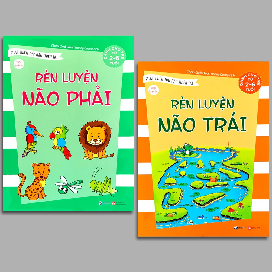 Sách - Phát triển đại não thiên tài - Combo Rèn luyện não trái, não phải 2-6 tuổi (Bộ 2 quyển)