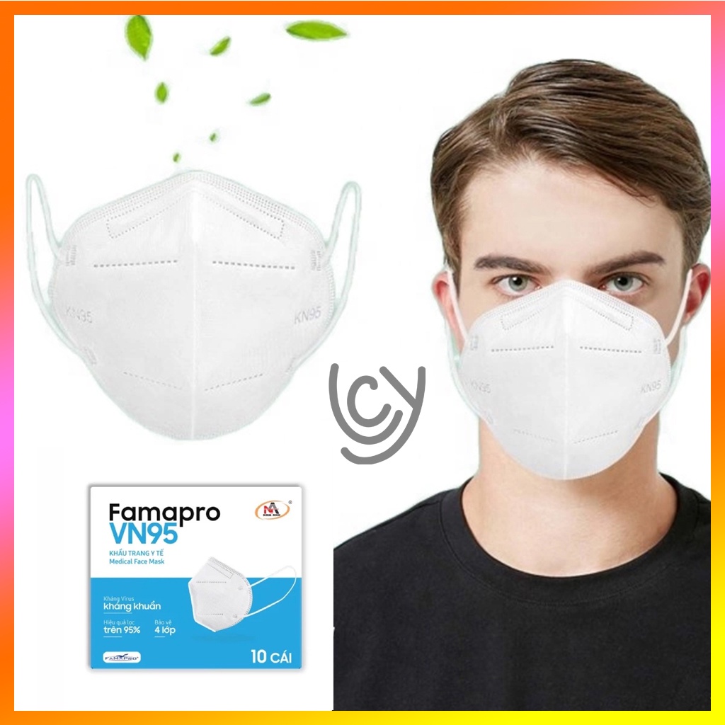 [Hộp 10 Cái] Khẩu Trang N95 FAMAPRO NAM ANH Kháng Khuẩn