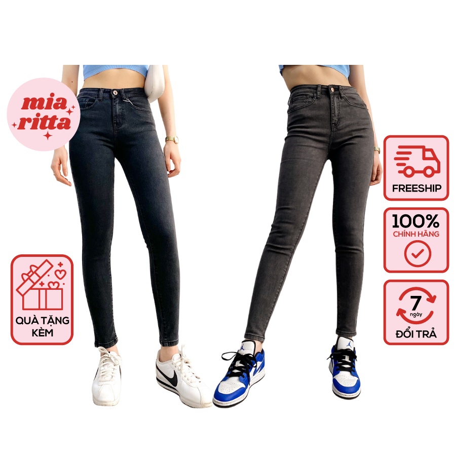 Quần Jeans skinny Classic Denim cạp cao xám J456