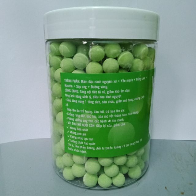 500gr viên mầm đậu nành hồng sâm matcha tăng vòng 1, đẹp da, tăng sinh lý nữ có Giấy chứng nhận An toàn thực phẩm | BigBuy360 - bigbuy360.vn