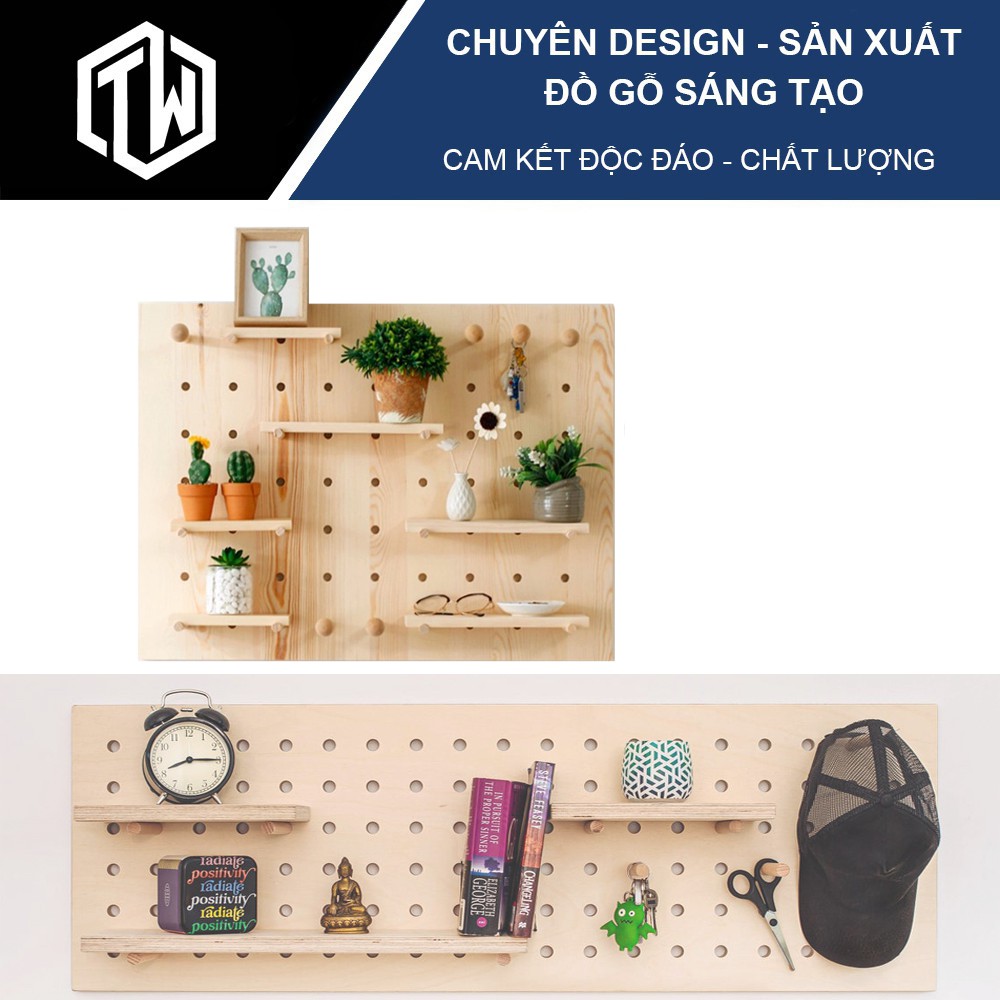 Kệ gỗ Pegboard treo tường thông minh TiTi Wood TWS01