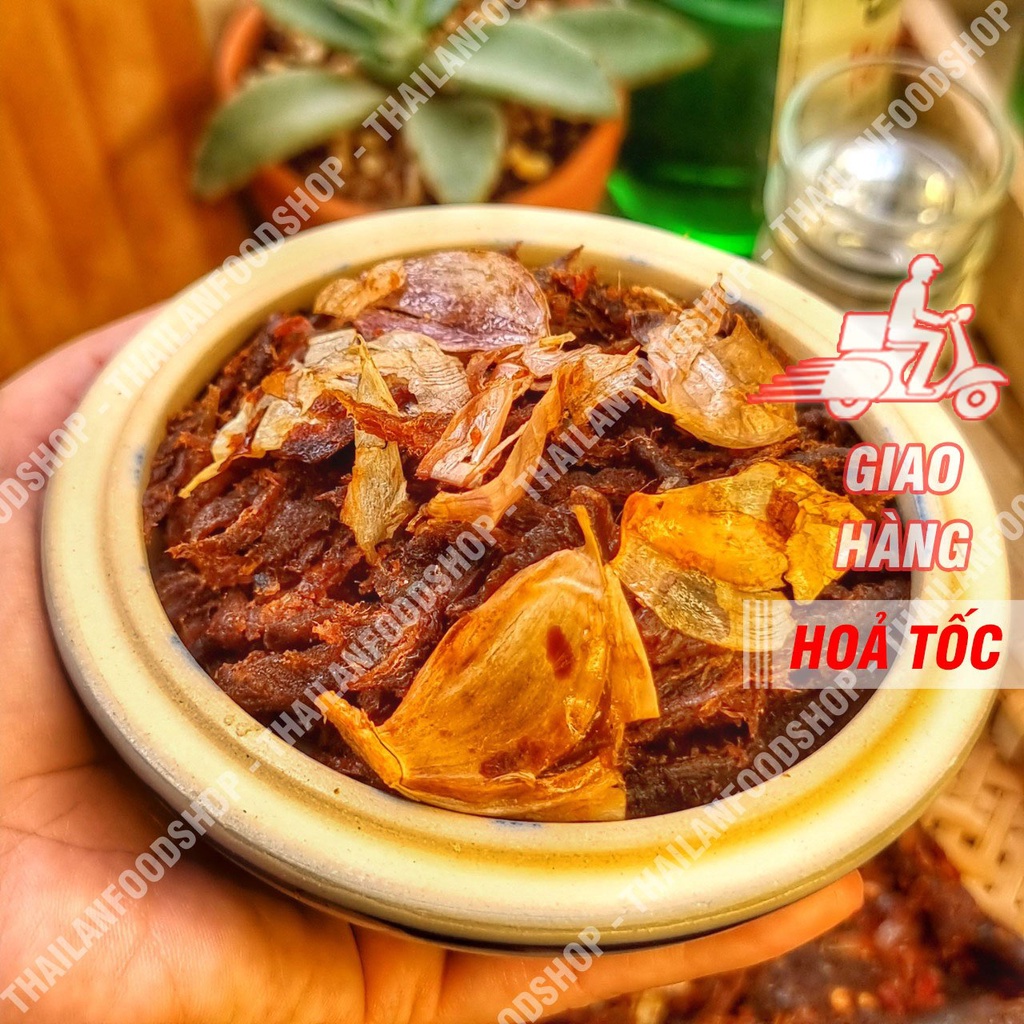 Khô Bò Miếng Rim Tỏi Ớt (Khô Bò Ước) Túi 200Gr (Hút Chân Không)