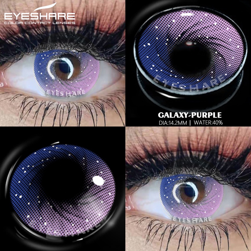 EYESHARE Cặp kính áp tròng mềm mại nhiều màu tùy chọn thời trang