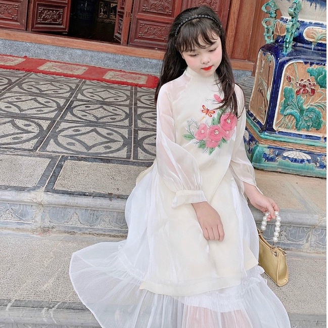 Áo dài cách tân Tường Vi cho bé gái - TC33
