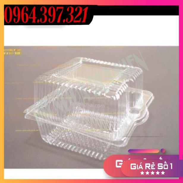 COMBO 500 Hộp Vuông H17 Trong Suất Đựng Bánh Bông Lan , Bánh Bao