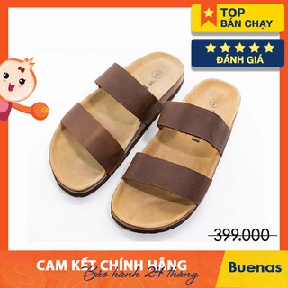 Giày Dép Đế Trấu Da Bò Thật Quai Ngang - Da  [CHÍNH HÃNG - giày dép nam nữ unisex] HG04DN