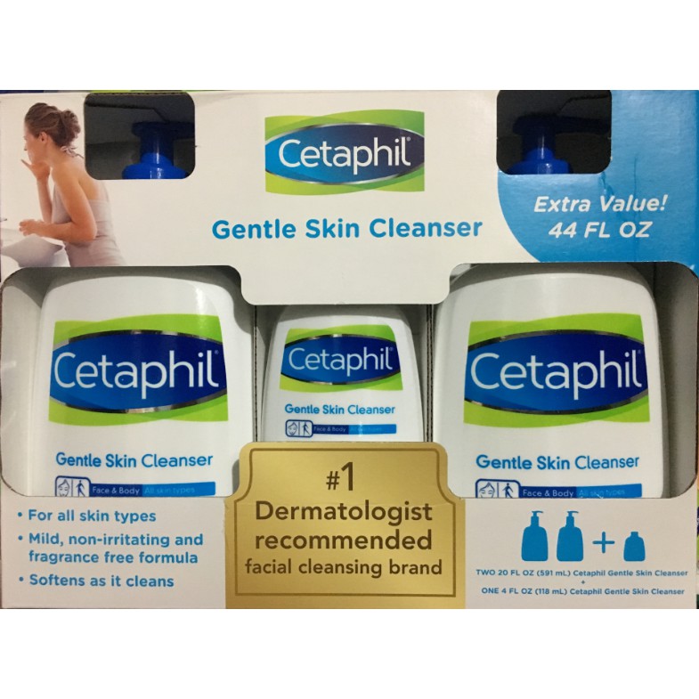 Sữa rửa mặt Cetaphil Gentle Skin Cleanser 2 x 591ml+118ml