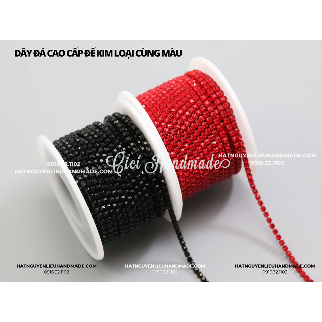 Túi 3m Dây đá cao cấp đế kim loại cùng màu size 2mm 2.5mm đỏ, đen - link 2/2 Cici Handmade hạt cườm nguyên liệu DIY