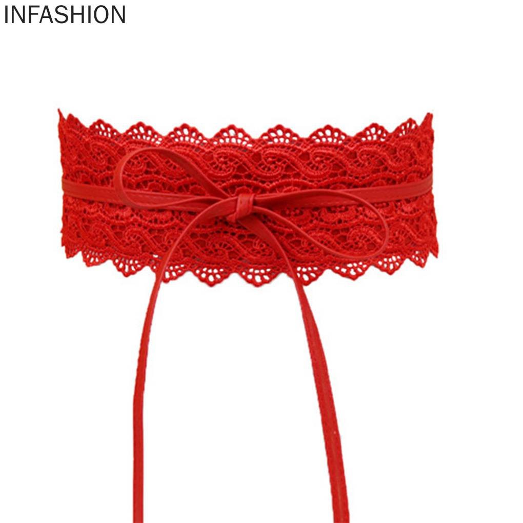 Thắt Lưng Ren Bản To Thời Trang Cho Nữ