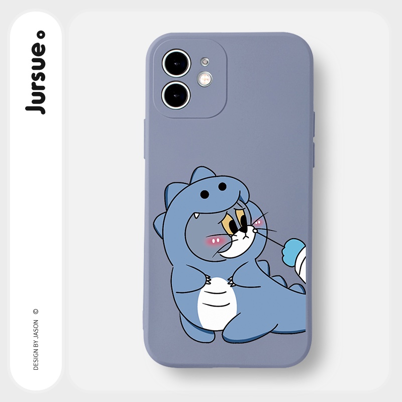 Ốp lưng JURSUE hoạt hình cặp đôi dễ thương đẹp cho iPhone 13 12 11 Pro Max SE 2020 X XR XS 8 7 ip 6S 6 Plus kute Y1915