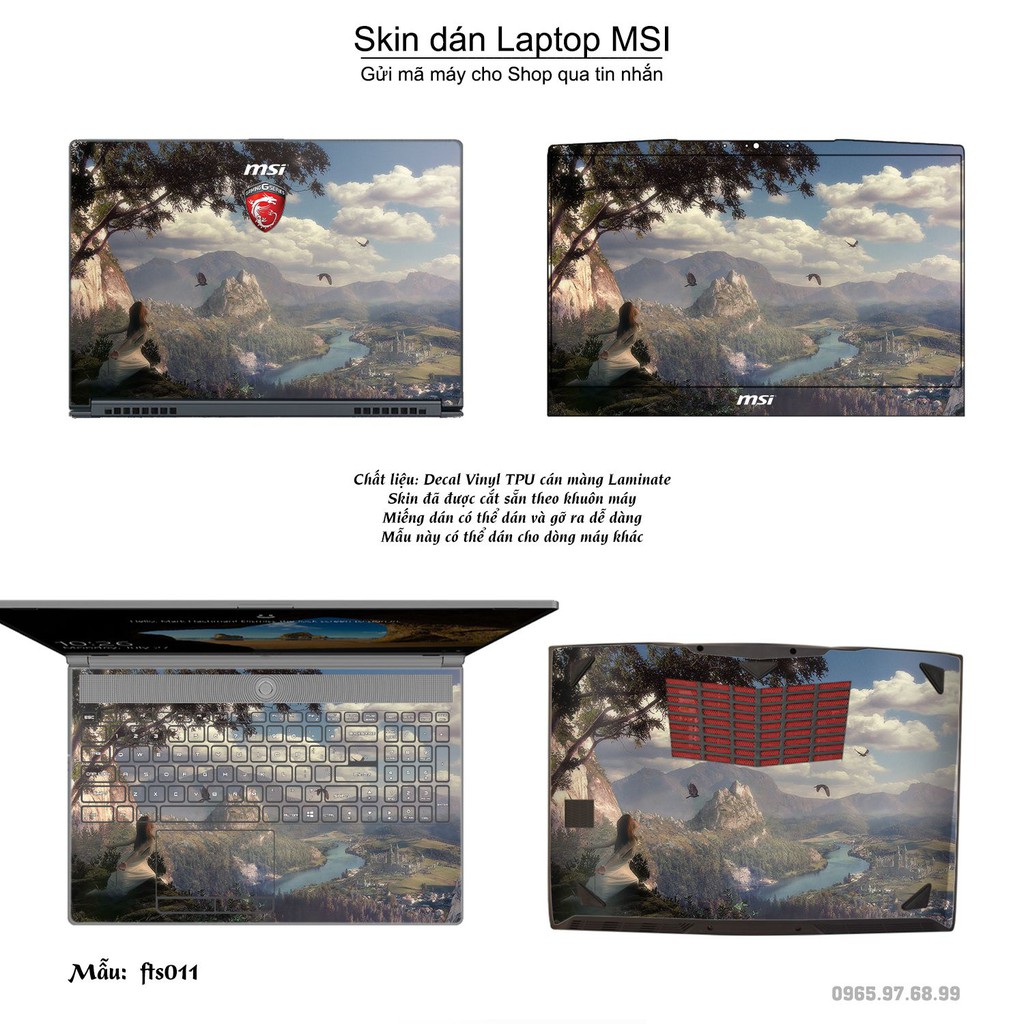 Skin dán Laptop MSI in hình Fantasy (inbox mã máy cho Shop)