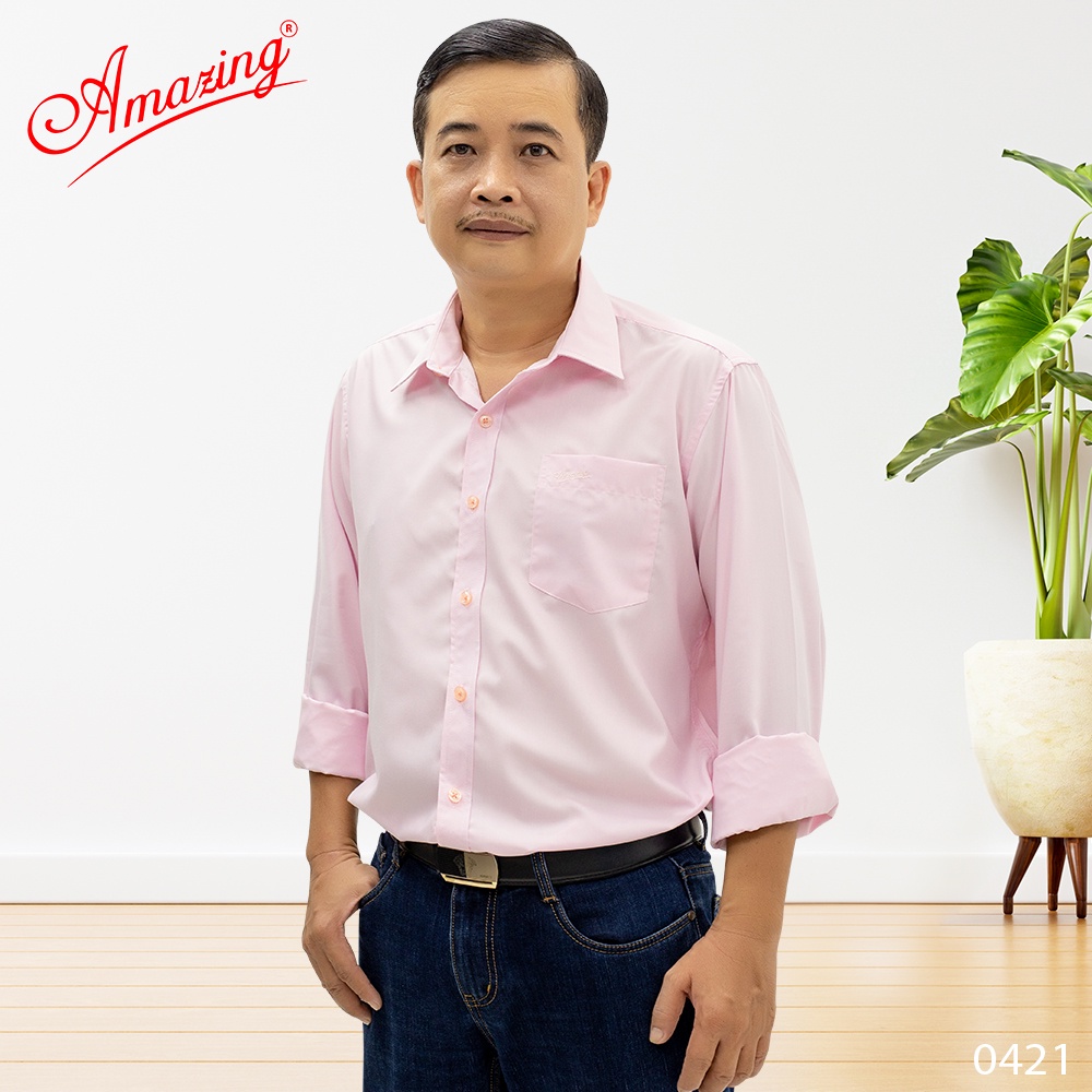 Áo sơ mi nam cao cấp Amazing, nhiều size, dáng rộng Regular, chuẩn size công sở, chất vải trơn láng, mịn, mướt