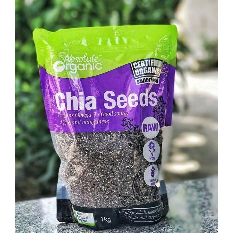 1 Kg Hạt Chia Úc Tím Organic Hạt Tròn Đẹp Tốt Dáng Đẹp Da