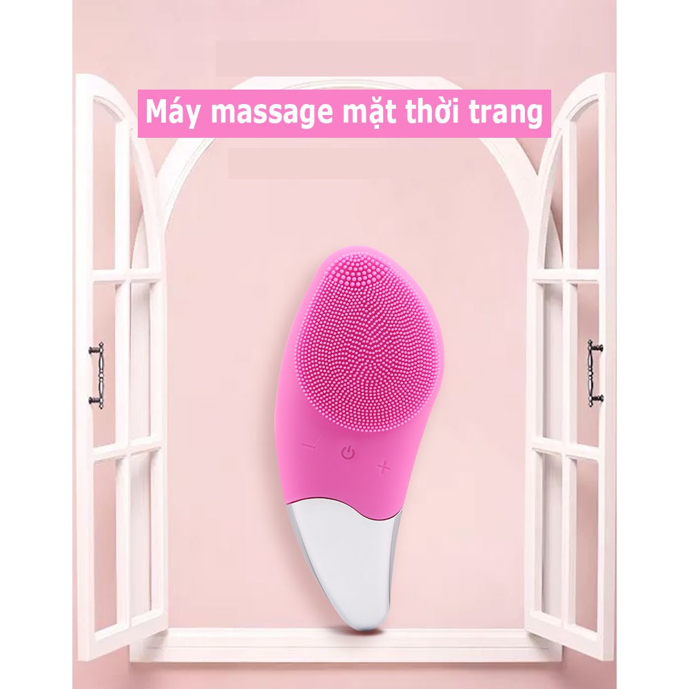 Máy rửa mặt "SONIC CLEANSER" cầm tay Silicon - Tẩy Tế Bào Chết-máy mát xa mặt ion, máy rửa mặt và massage