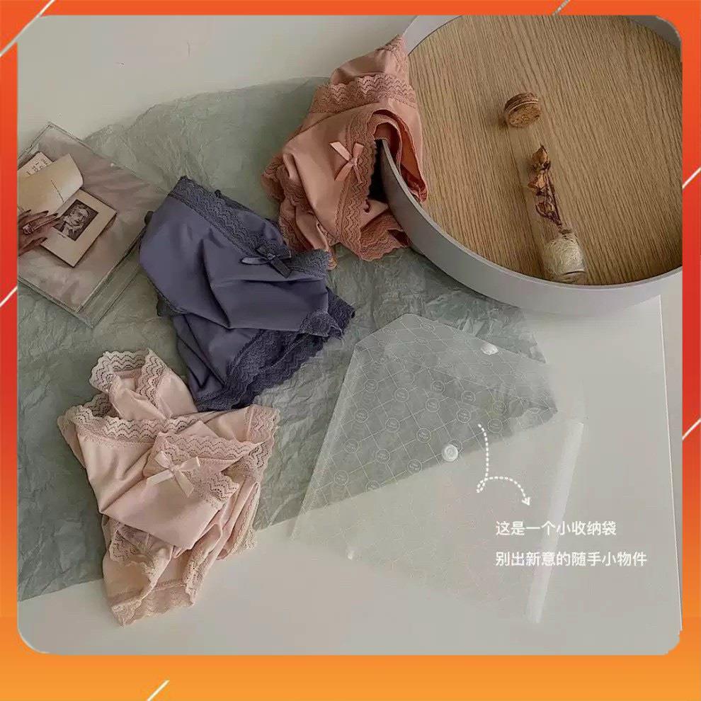 Set 3 chiếc quần lót lụa lạnh cao cấp đóng vỉ siêu nhẹ kháng khuẩn thông hơi không hằn lộ cạp Q9003