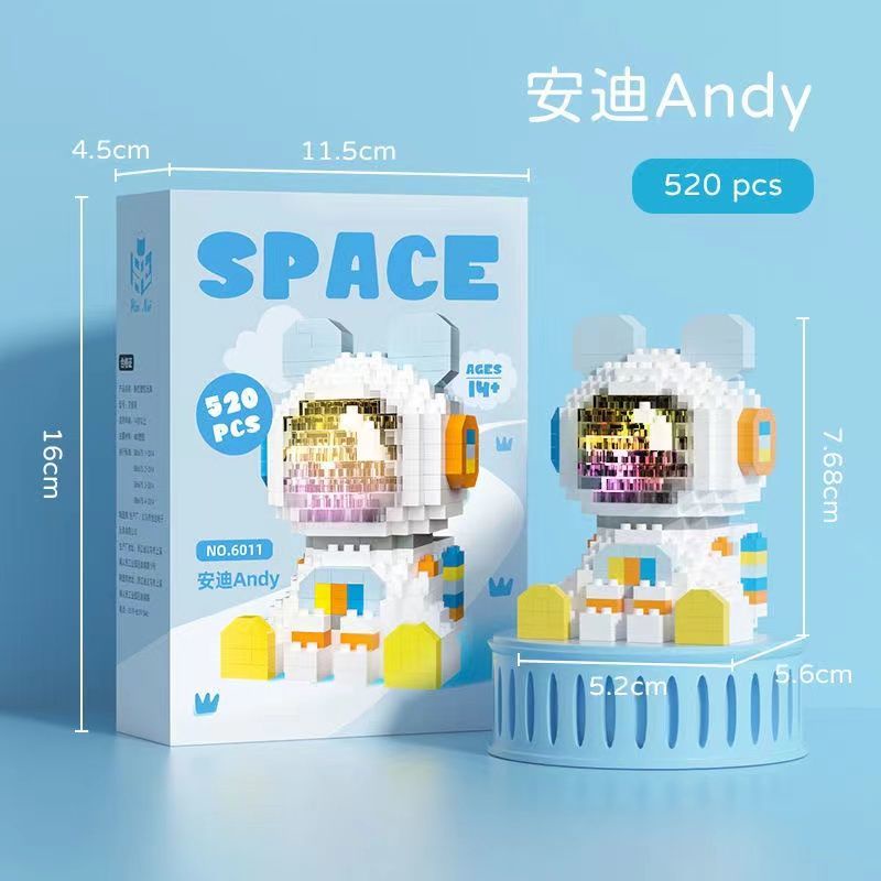 Logo Lắp Ráp Lego Phát Sáng Hình Phi Hành Gia Anne Andy Làm Quà Tặng Trang Trí