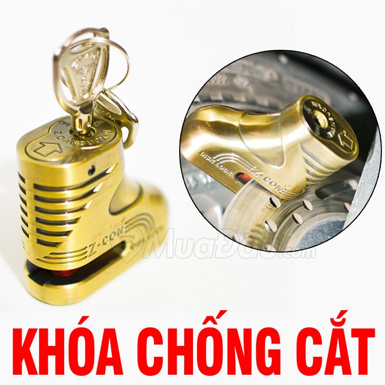 Khóa đĩa xe máy chống cắt cao cấp chính hãng