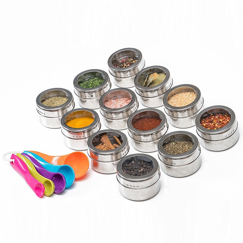 Hộp Nam Châm Đựng Gia Vị Bằng Thép Không Gỉ