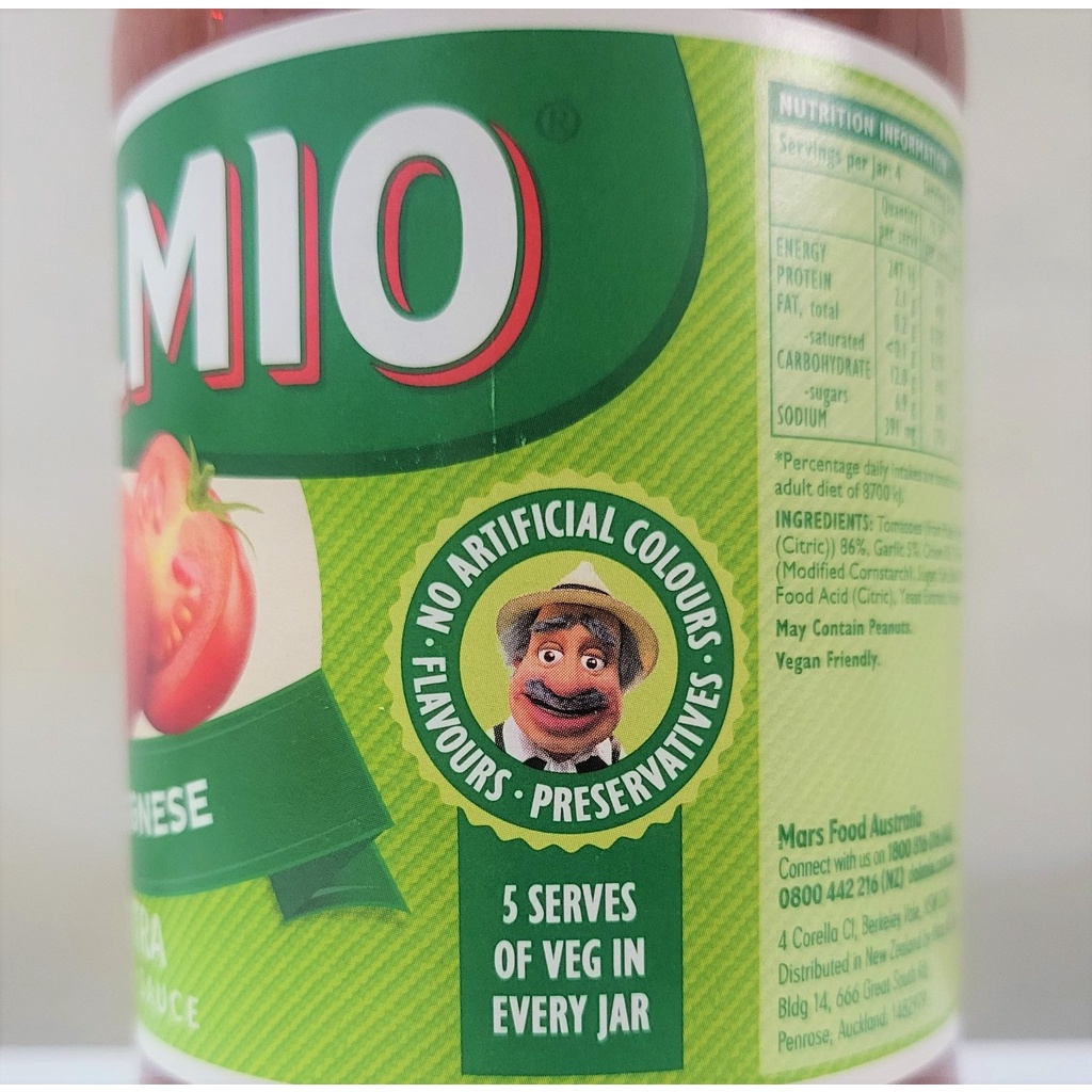 [Lọ 500g – BOLOGNESE ] XỐT MÌ Ý CÀ CHUA [Australia] DOLMIO Bolognese Extra Pasta Sauce (pkg)