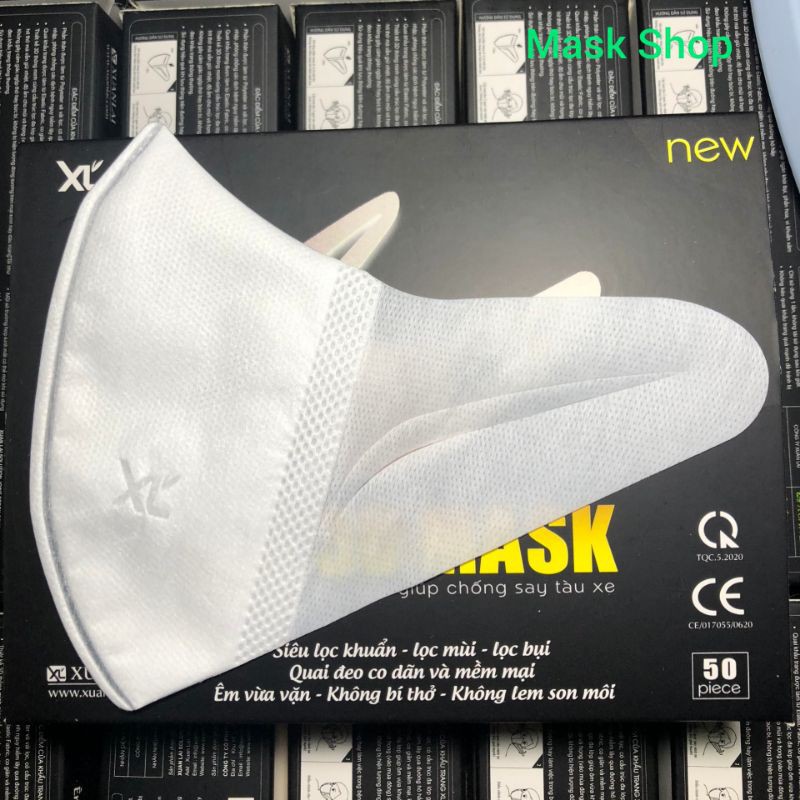 (Mẫu Mới) 1 Hộp 50 Chiếc Khẩu Trang XL 3D MASK Chống Bụi PM2.5