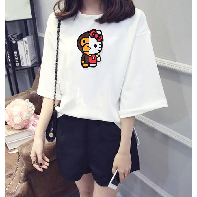 Áo thun tay lỡ Hàn Quốc form rộng in hình ảnh ghét cá tính vải dày mịn TEEWO136