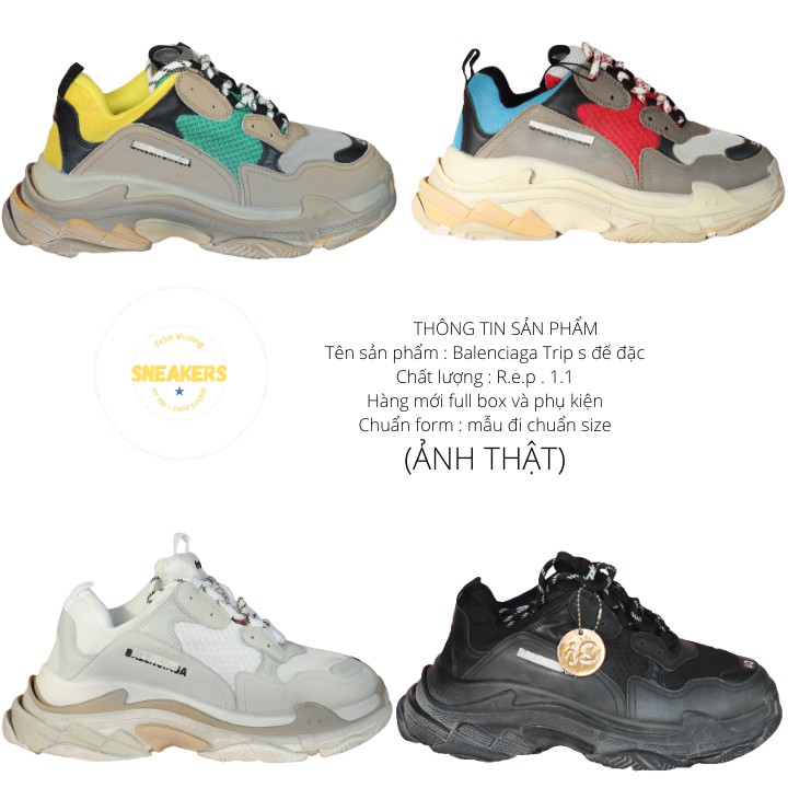 Giày thể thao Sneaker nam nữ Ba.len.ci.a.ga trip s đế tách phân tầng chuẩn chữ bản cao cấp