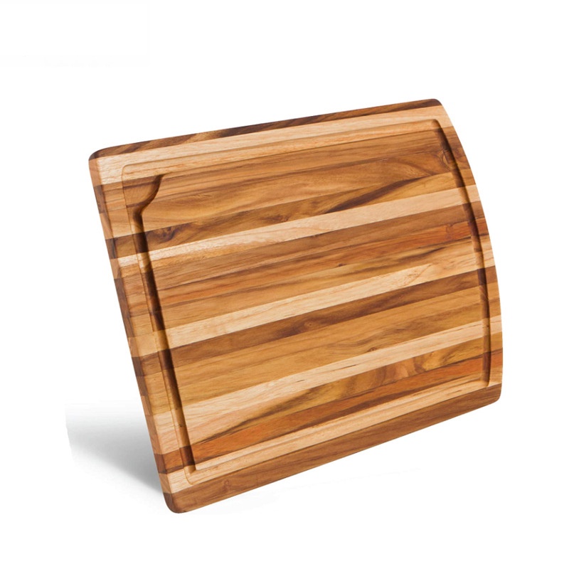 THỚT GỖ TEAK XUẤT KHẨU ÂU 40x38CM Thái, Chặt, Trang Trí Món Phong Cách Âu - Natural Teak Wood Cutting Board