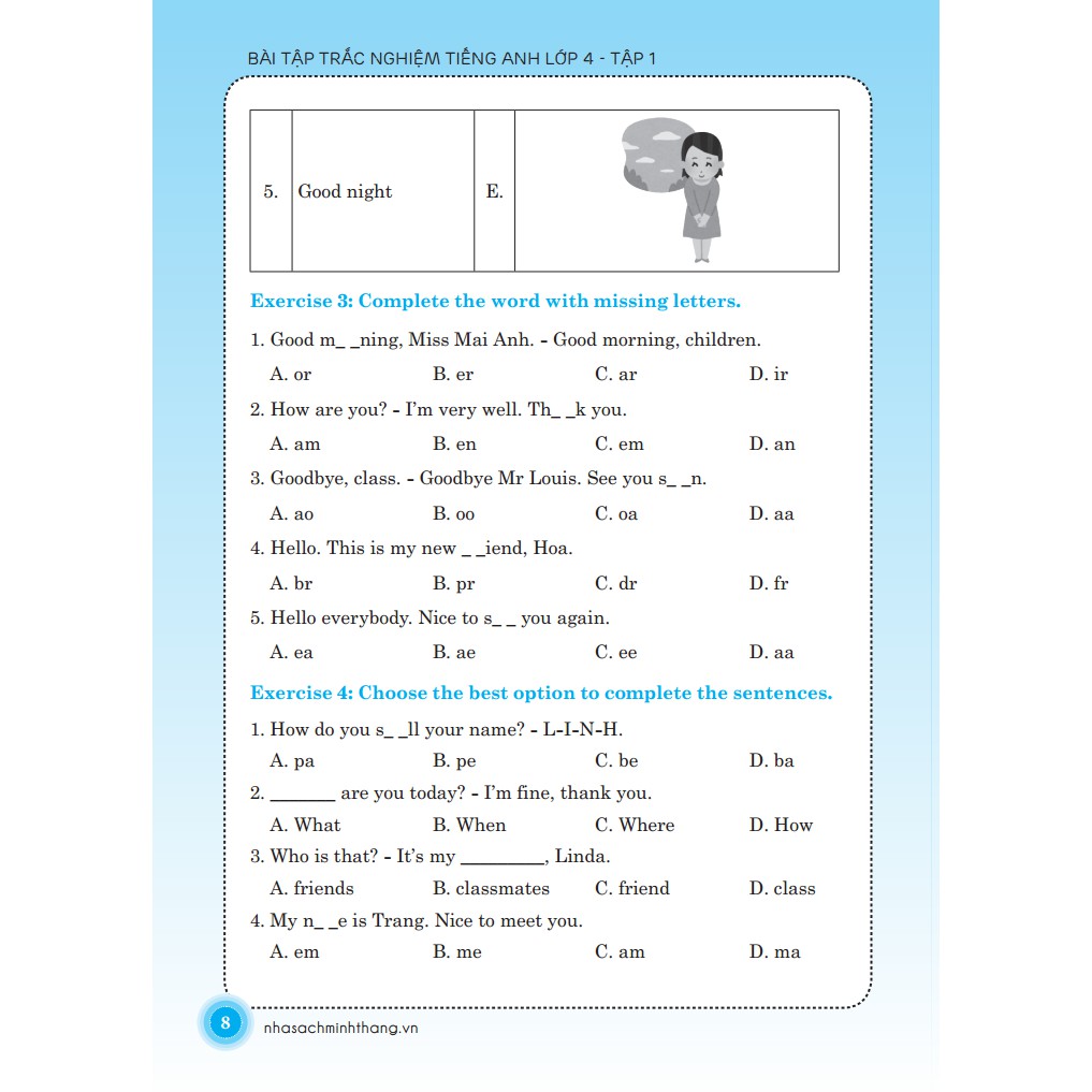 Sách - The Langmaster - Bài Tập Trắc Nghiệm Tiếng Anh Lớp 4 Tập 1 (Có Đáp Án)