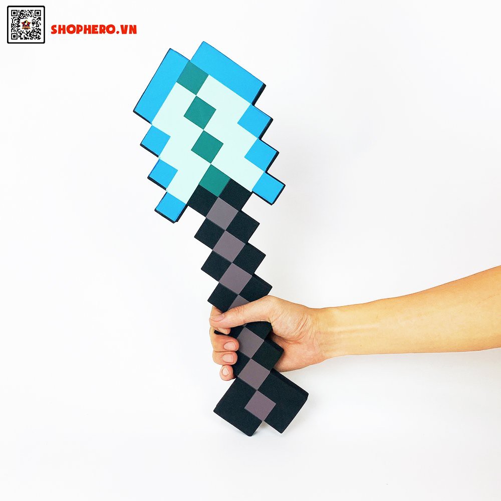 Xẻng Minecraft Diamond chất liệu xốp eva, mềm và nhẹ an toàn cho bé khi sử dụng