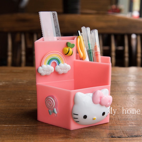Hộp Đựng Bút Để Bàn Đa Năng Họa Tiết Hoạt Hình Dễ Thương Cho Bé Gái