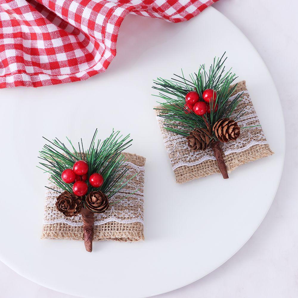 Vòng Nhẫn Treo Khăn Ăn Bằng Kim Loại Trang Trí Giáng Sinh DIY