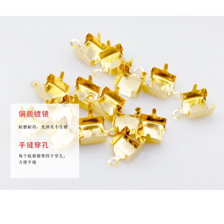 1786780 Set 10 Đầu Kẹp Dây Xích 2-4mm Mạ Vàng / Bạc Làm Trang Sức DIY 1786780