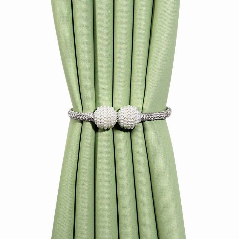 Dây Cột Rèm Cửa Nam Châm Đính Ngọc Trai Nhân Tạo Trang Trí Nhà Cửa