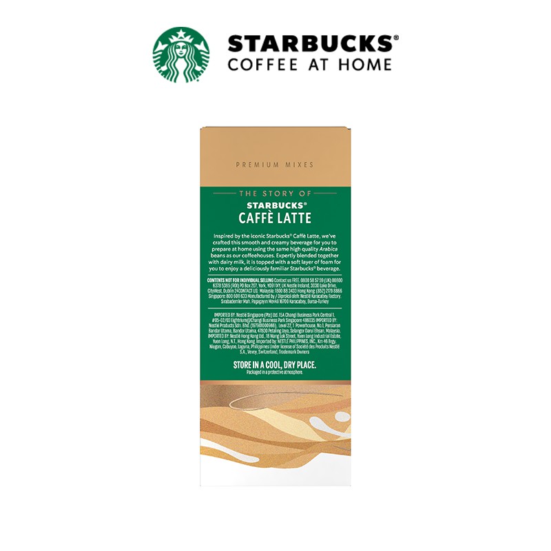 Cà phê hoà tan cao cấp Starbucks Caffè Latte (Hộp 4 gói x 14g)