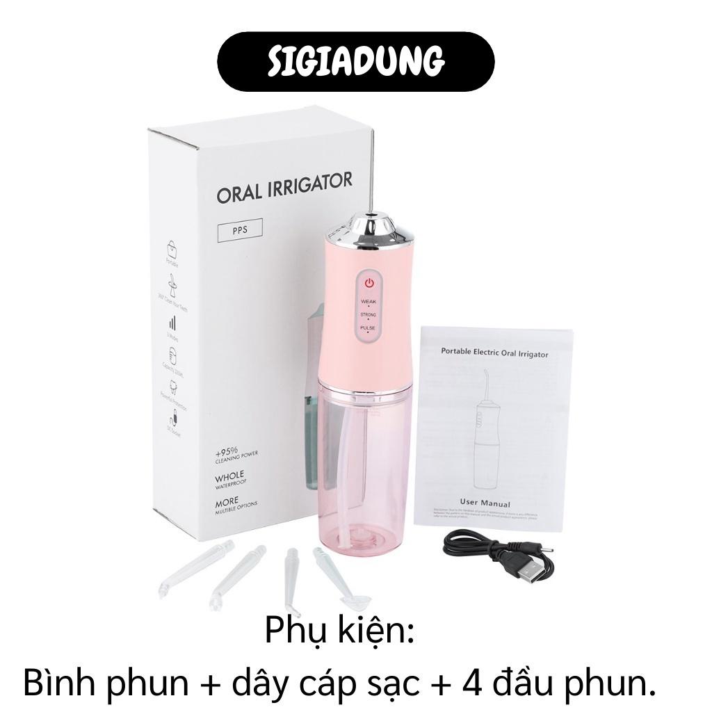 [SGD] Tăm Nước - Máy Tăm Nước Cầm Tay 4 Đầu Phun Oral Irrigator Vệ Sinh Răng Miệng 10358