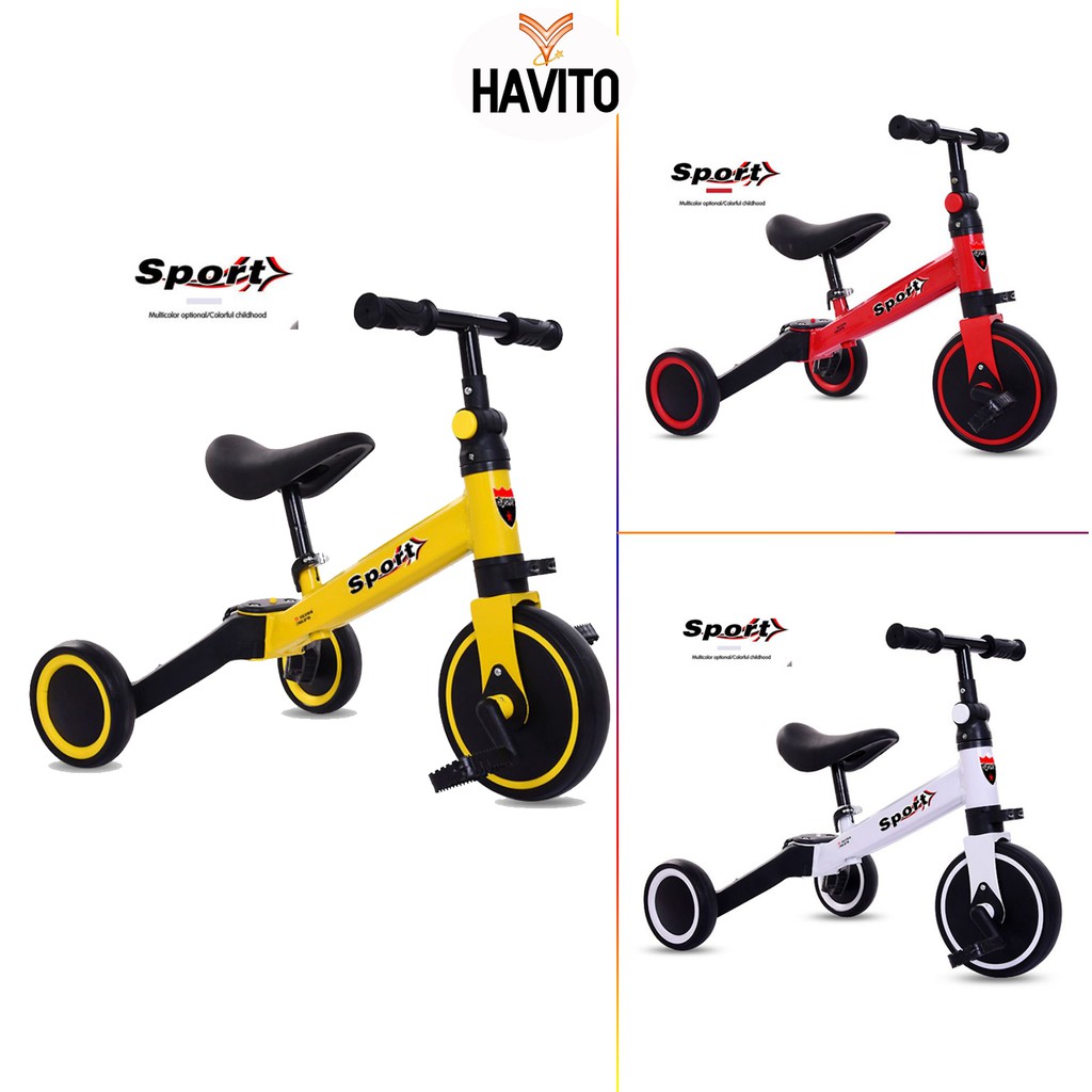 Xe đạp chòi chân cho bé SPORT 3 in 1, Xe thăng bằng khung Kim loại, Lốp cao su đặc, điều chỉnh độ cao Yên và tay lái