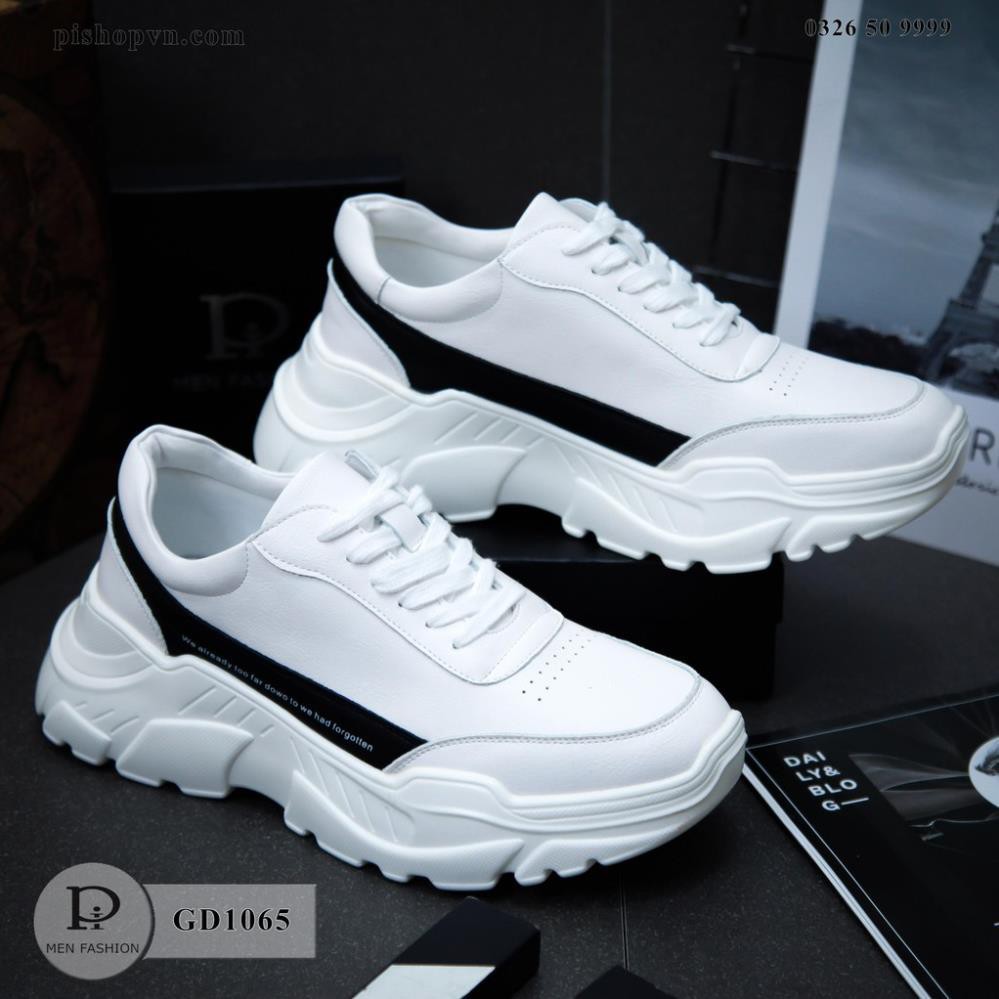 Giày Sneaker Nam Cao Cấp - Giày Da Nam 2 Màu Hàng Đẹp - Tặng Kèm Tất khử mùi GD1065 | WebRaoVat - webraovat.net.vn