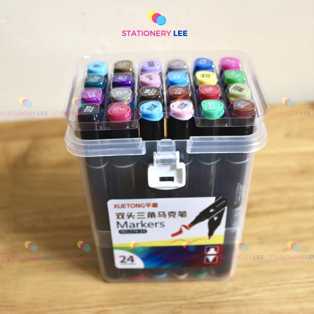 Màu dạ marker Touch 6 - set 12/ 18/ 24/ 36/ 48/ 60 màu, màu sắc tươi tắn, hộp nhựa cao cấp